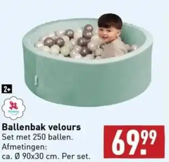 ALDI Ballenbak velours Set met 250 ballen. aanbieding