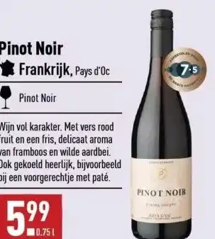 ALDI Pinot noir frankrijk, pays d'oc aanbieding