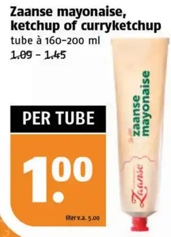 Poiesz Zaanse mayonaise, ketchup of curryketchup tube à 160-200 ml aanbieding