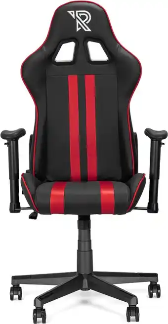 Bol.com Ranqer felix gamestoel - gaming chair / gaming stoel - ergonomische bureaustoel - verstelbaar armleuningen - zwart / rood aanbieding