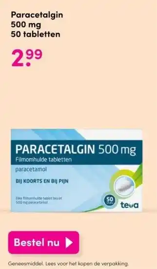 DA Paracetalgin 500 mg aanbieding