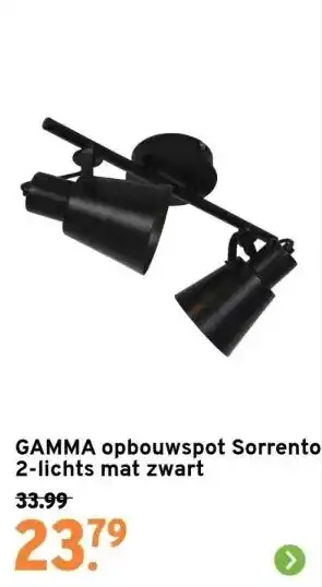 GAMMA Gamma opbouwspot sorrento 2-lichts mat zwart aanbieding