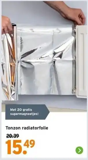 GAMMA Tonzon radiatorfolie aanbieding