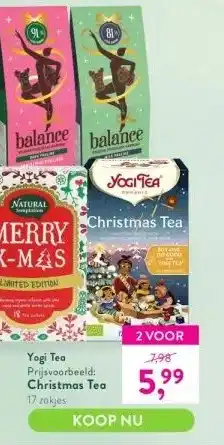 Holland & Barrett Yogi tea prijsvoorbeeld: christmas tea aanbieding