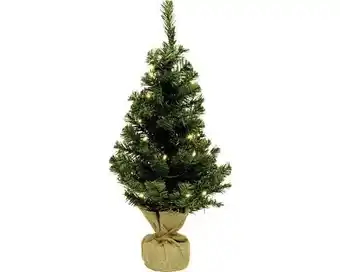 Hornbach Lafiora kunstkerstboom in jute zak h 45 cm met led verlichting aanbieding