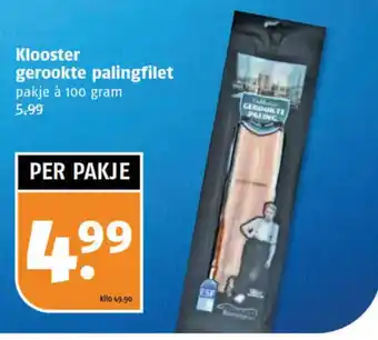 Poiesz Klooster gerookte palingfilet pakje à 100 gram aanbieding