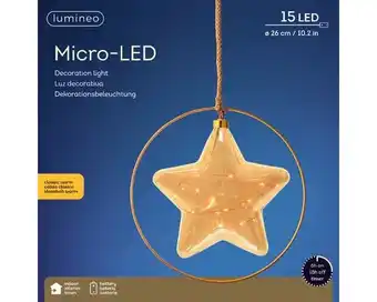 Hornbach Lumineo kerstverlichting led ster ø 26 cm extra warm wit aanbieding