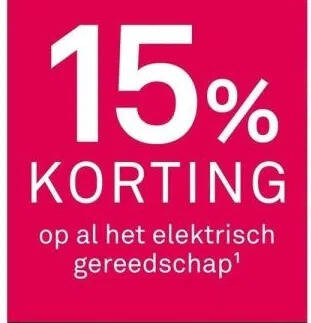 Karwei op al het elektrisch gereedschap¹ aanbieding