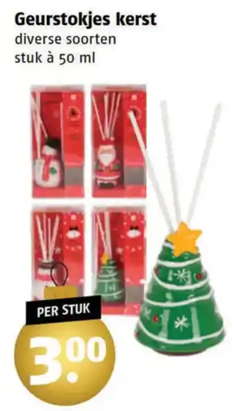 Poiesz Geurstokjes kerst diverse soorten stuk à 50 ml aanbieding