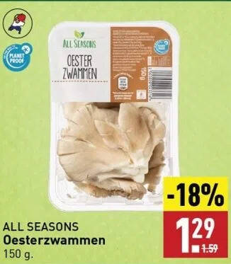 ALDI All seasons oesterzwammen aanbieding