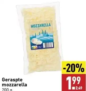 ALDI Geraspte mozzarella aanbieding