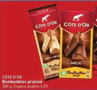 ALDI Bonbonbloc praliné 200 g. ergens anders 3.59. aanbieding