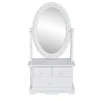 fonQ Vidaxl kaptafel met draaiende ovale spiegel mdf aanbieding