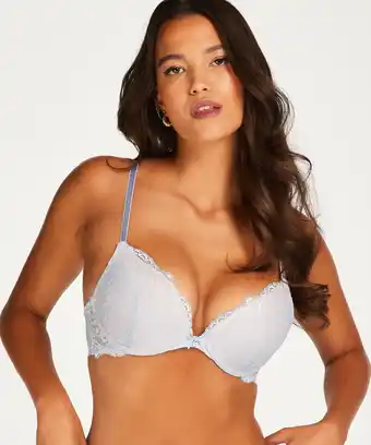 Hunkemoller Hunkemöller voorgevormde push-up beugel bh marine blauw aanbieding