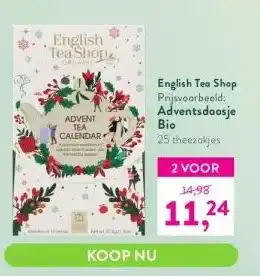 Holland & Barrett English tea shop prijsvoorbeeld: adventsdoosje aanbieding