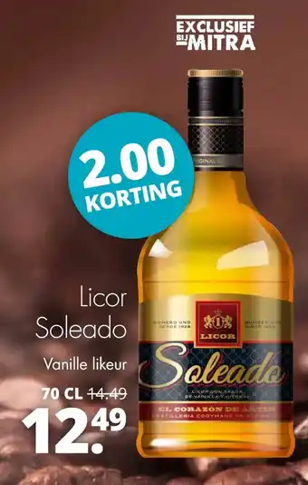 Mitra Licor soleado vanille likeur aanbieding