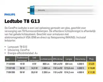 Toolspecial Philips Ledtube T8 G13 | 71103300 aanbieding