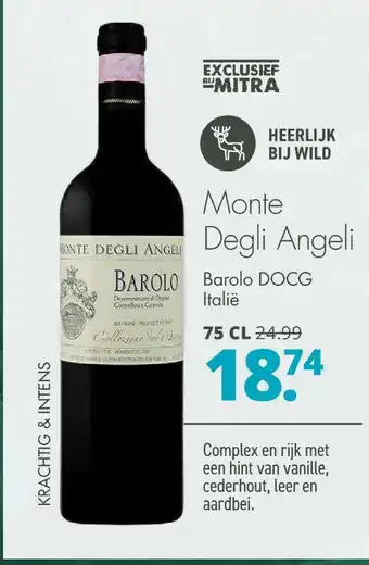 Mitra Monte degli angeli barolo docg aanbieding