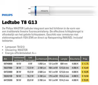 Toolspecial Philips Ledtube T8 G13 | 69749800 aanbieding