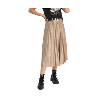 Spartoo Rok vila nitban midi skirt - sand shell aanbieding