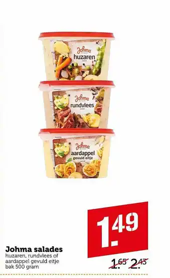 Coop Johna Salades 500g aanbieding