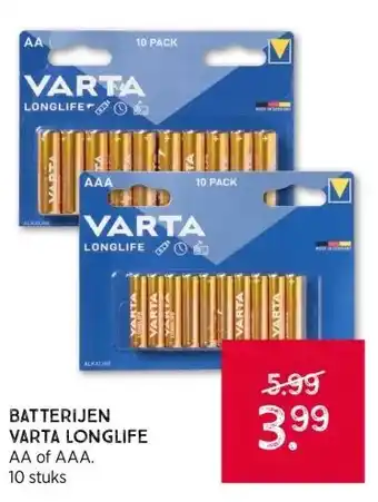 Xenos Batterijen varta longlife aa of aaa. aanbieding