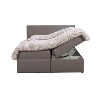 Leen Bakker Boxcombinatie met opbergruimte orebro 4-delig - taupe - 180x200 cm - leen bakker aanbieding