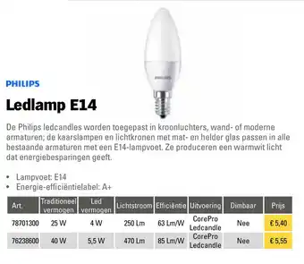 Toolspecial Philips Ledlamp E14 | 78701300 aanbieding