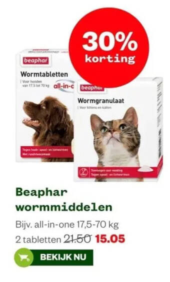 Welkoop Beaphar wormmiddelen aanbieding