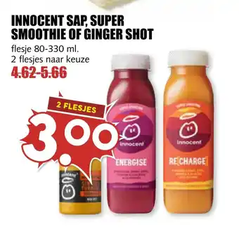 MCD Supermarkt Innocent sap, super smoothie of ginger shot aanbieding