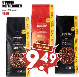 MCD Supermarkt G'woon koffiebonen aanbieding