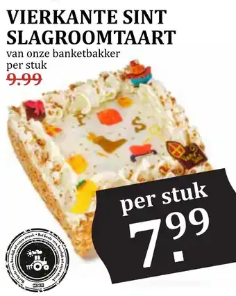 MCD Supermarkt Vierkante sint slagroomtaart aanbieding