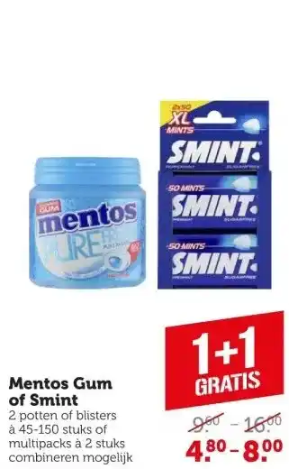 Coop Mentos gum of smint aanbieding