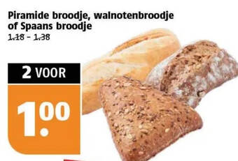 Poiesz Piramide broodje, walnotenbroodje of spaans broodje aanbieding