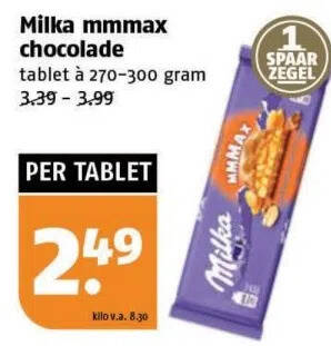 Poiesz Milka mmmax chocolade aanbieding