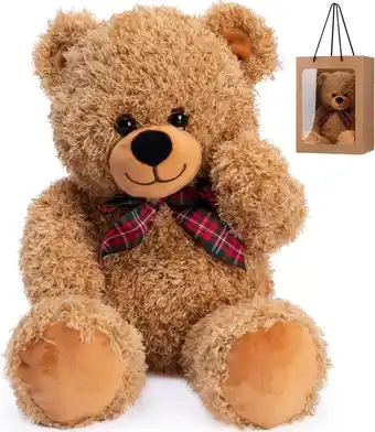 Amazon Bebamour pluche teddybeer speelgoed knuffel pluche pop voor jongens en meisjes verjaardagscadeau thuis versieren, 45cm,light  aanbieding