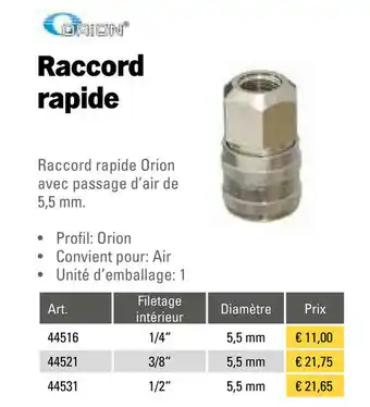 Toolspecial Orion Raccord rapide | 44516 aanbieding