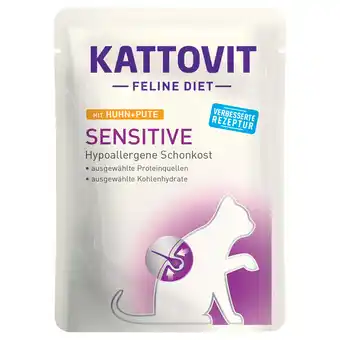 Zooplus 12x85g sensitive kip/kalkoen kattovit kattenvoer maaltijdzakjes aanbieding