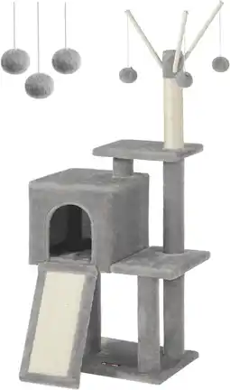 Amazon Feandrea krabpaal, kattenboom voor huiskatten, kittens, poezen, lichtgrijs pct143w01 aanbieding