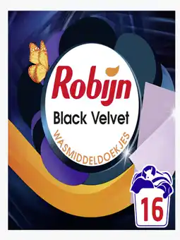 Flink Robijn wasmiddeldoekjes zwart 16st aanbieding