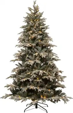 Intratuin Intratuin kunstkerstboom glis besneeuwd met 380 lampjes warm wit d 140 h 215 cm aanbieding