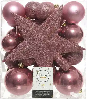 Intratuin Decoris kerstboomdecoratie marilene roze 33-delig aanbieding