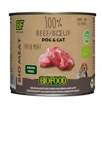 Welkoop Biofood organic 100% rund - hondenvoer - kattenvoer - rund 200 gram aanbieding