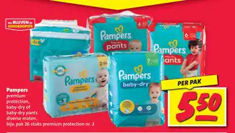 Nettorama Pampers premium protection, baby-dry of baby-dry pants diverse maten, aanbieding