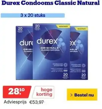 Bol.com Durex condooms classic natural aanbieding