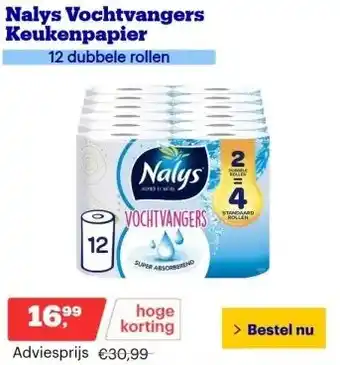 Bol.com Nalys vochtvangers keukenpapier aanbieding