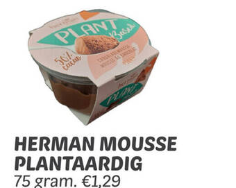 Dekamarkt HERMAN MOUSSE PLANTAARDIG 75 gram. aanbieding