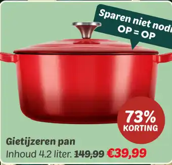 Dekamarkt Gietijzeren pan Inhoud 4.2 liter. aanbieding