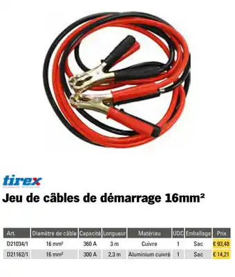 Toolspecial Tirex Jeu de cables de demarrage 16mm2 | D21034/1 aanbieding