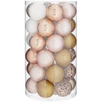 Blokker Kerstballen kunststof roze-parelmoer s/37 aanbieding